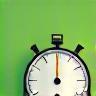 Icône chronomètre sur fond vert